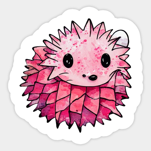 Pink fuschia hedgehog Sticker by fistikci